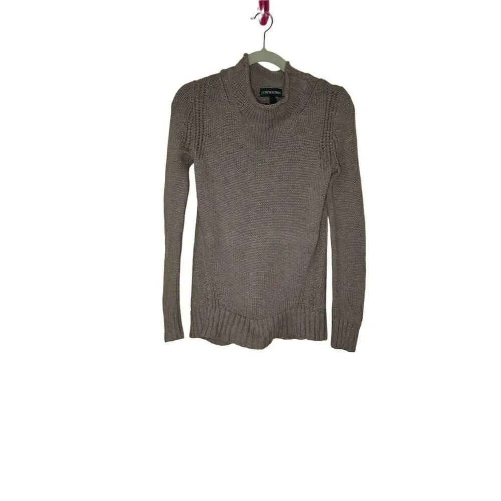 J. Crew Always Women's XS Brown Pullover Sweater Mock Neck Long Sleeve Casual